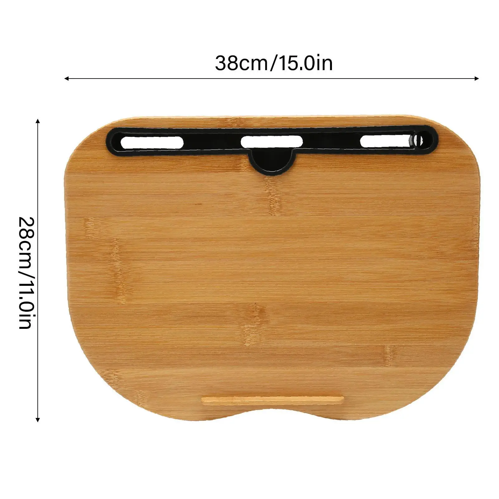 Portable Bamboo Laptop Desk for Up to 15.6 Laptops - Cushioned Lap Tray with Pillow for Comfortable for working
