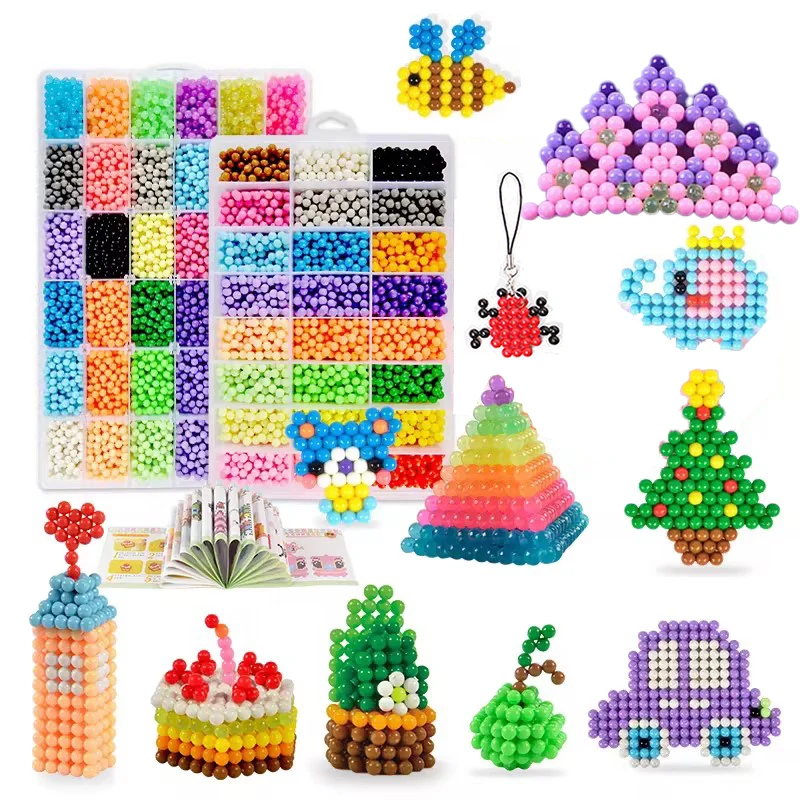 Contas de fusível de água mágica feitas à mão, contas criativas, artesanato de arte diy, brinquedos mágicos, contas pegajosas de água, conjunto de brinquedos sensoriais com acessórios