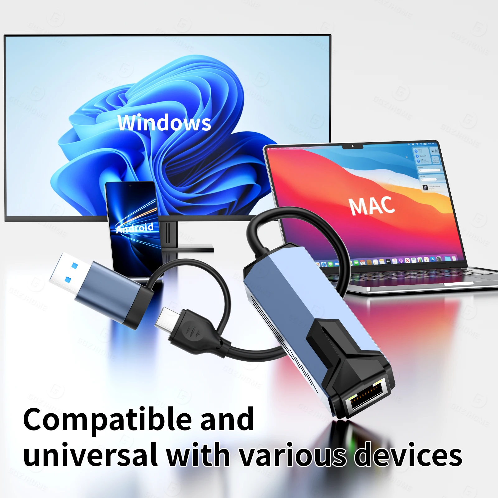 5000 Мбит/с USB сетевая карта 5 Гбит/с высокоскоростной проводной адаптер USB3.0 Type-C к RJ45 Ethernet-конвертер-конвертер-концентратор для MacBook ноутбука ПК