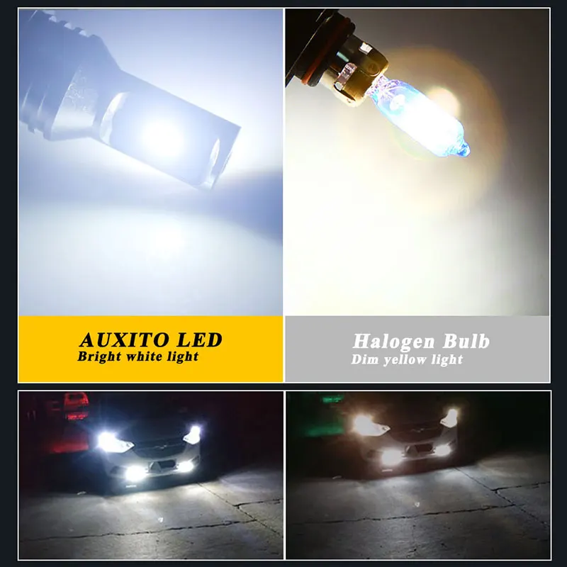 2pcs H7 H1 H8 H9 H11 9005 9006 Lâmpadas LED HB3 HB4 CSP LED Super Brilhante Farol DRL Lâmpada 6000K Branco