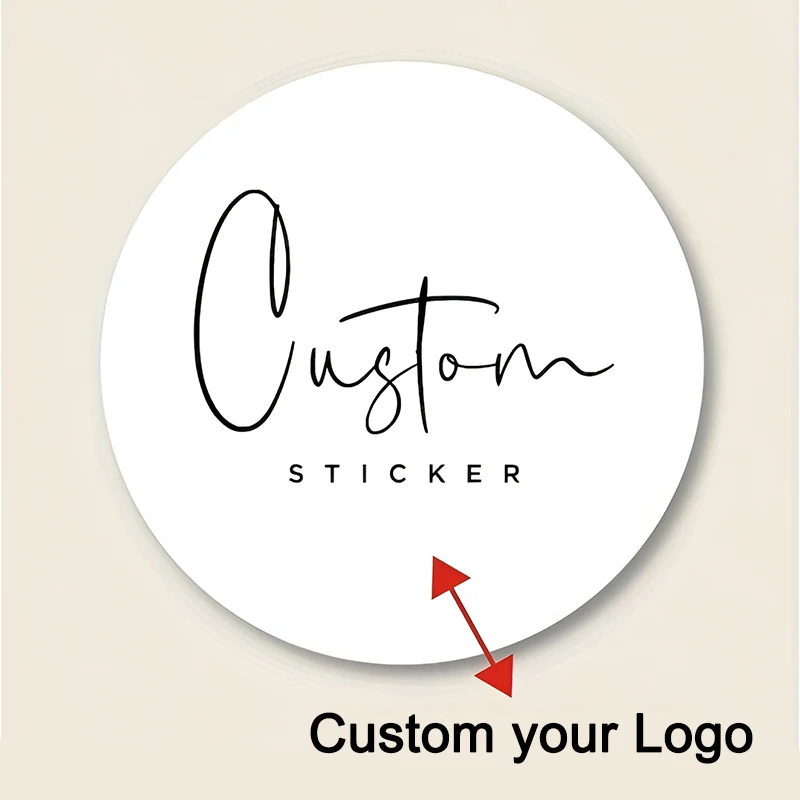 Pegatinas fotográficas personalizables con logotipos multicolores: etiquetas duraderas impermeables para eventos promocionales y regalos corporativos
