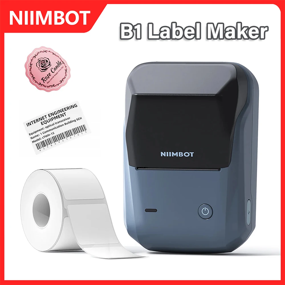 Niimbot b1 impressora térmica portátil bluetooth mini impressora de etiquetas adesivo fabricante de papel impressora de etiquetas 2 Polegada máquina de rotulagem