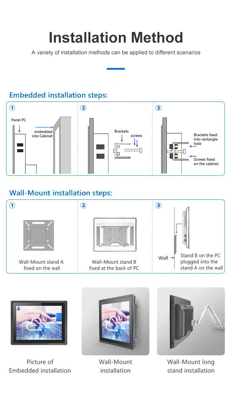 Computer da 17 pollici All-in-one Touch Screen Computer da pannello industriale J1900 I5 Processore centrale Computer punto finale self-service 4k