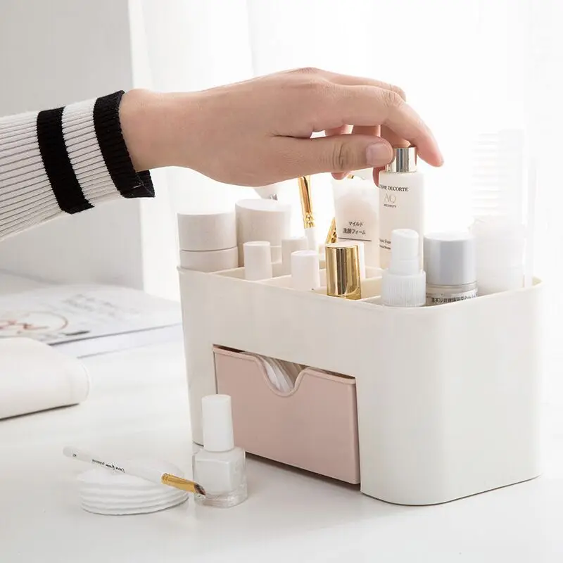 Make-up Organizer Aufbewahrung sbox mit Schublade Wattes täbchen Stick Aufbewahrung koffer Lippenstift Organizer Pinsel halter Make-up Acryl Kunststoff