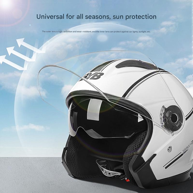 Capacete de equitação de motocicleta de casca dura abs de alta qualidade anti-uv lente dupla capacete anti-ciisão