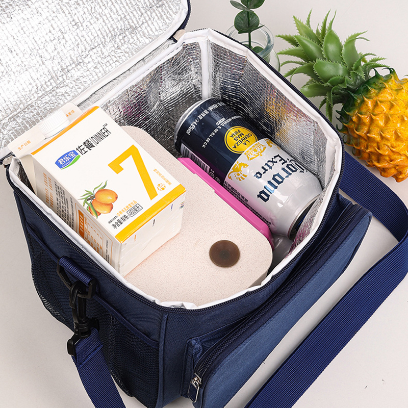 Saco de almoço crossbody portátil, Saco de piquenique ao ar livre, Isolamento térmico, Sacos de gelo de grande capacidade, Lancheira