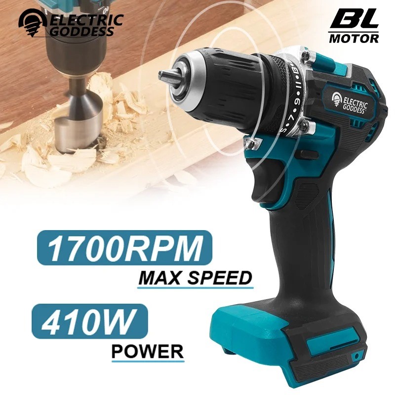 Taladro eléctrico inalámbrico de diosa, destornillador de impacto eléctrico sin escobillas, herramienta eléctrica recargable para Pin de batería Makita de 18V