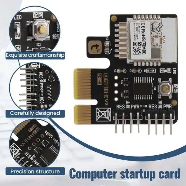 Tuya Wifi Computer Power Reset Switch PCIe Card for PC Destop Computer,APP Remote Control,Support Google Home,MINI Card