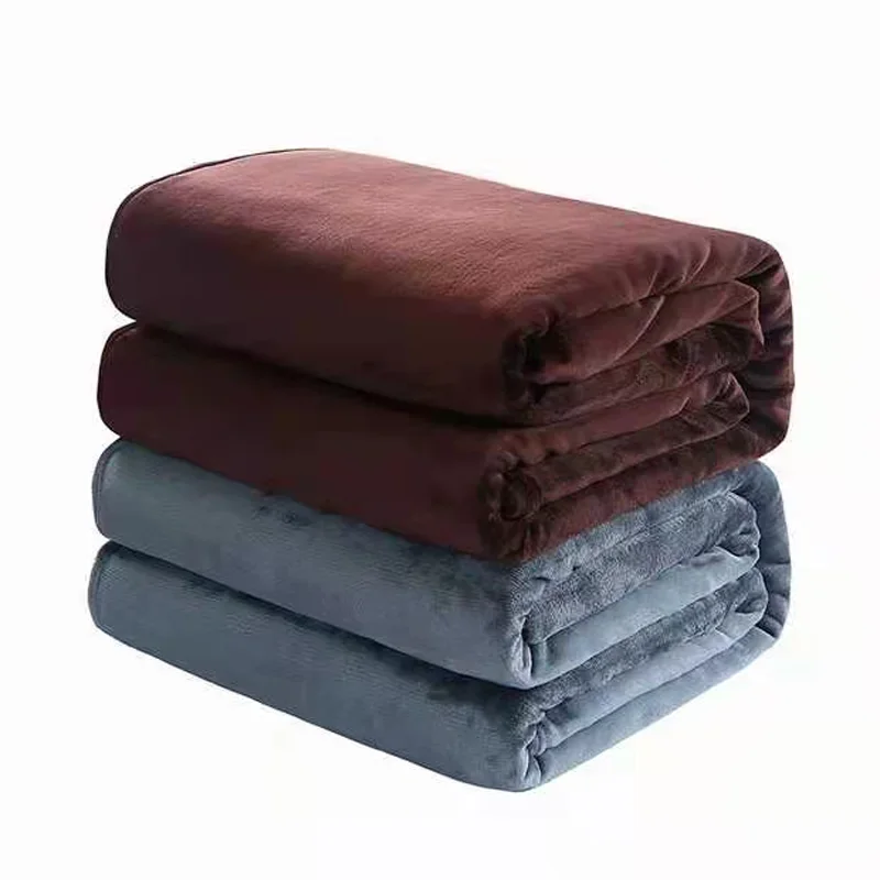Mantas de franela de lana Coral para camas, 230gsm, Color sólido, suave y cálido, colcha fina de visón, funda para sofá, manta a cuadros de piel sintética