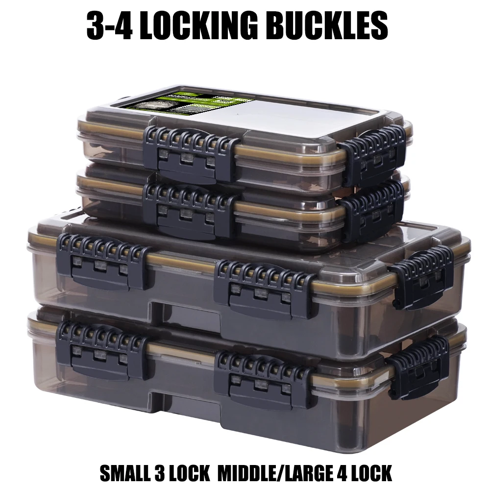 SAMOLLA nueva caja grande impermeable para aparejos de pesca, anzuelo de pesca, señuelo, caja de almacenamiento de cebo, accesorios portátiles para aparejos de pesca