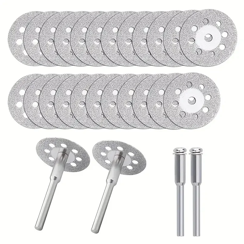 10Pcs Mini Sharp With Hole Diamond Cut Off Rotary Tool Cutting Disc Disks DIY Tools Accessories For Dremel 2Pcs Rod