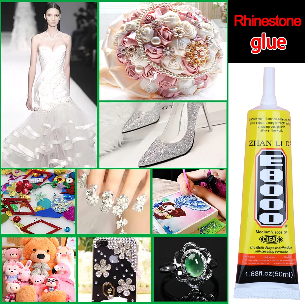 15/25/50/110ML กันน้ํา E8000 กาวซ่อมโทรศัพท์ผ้าไม้ Scrapbooking Contact กาว E-8000 w/Precision Applicator
