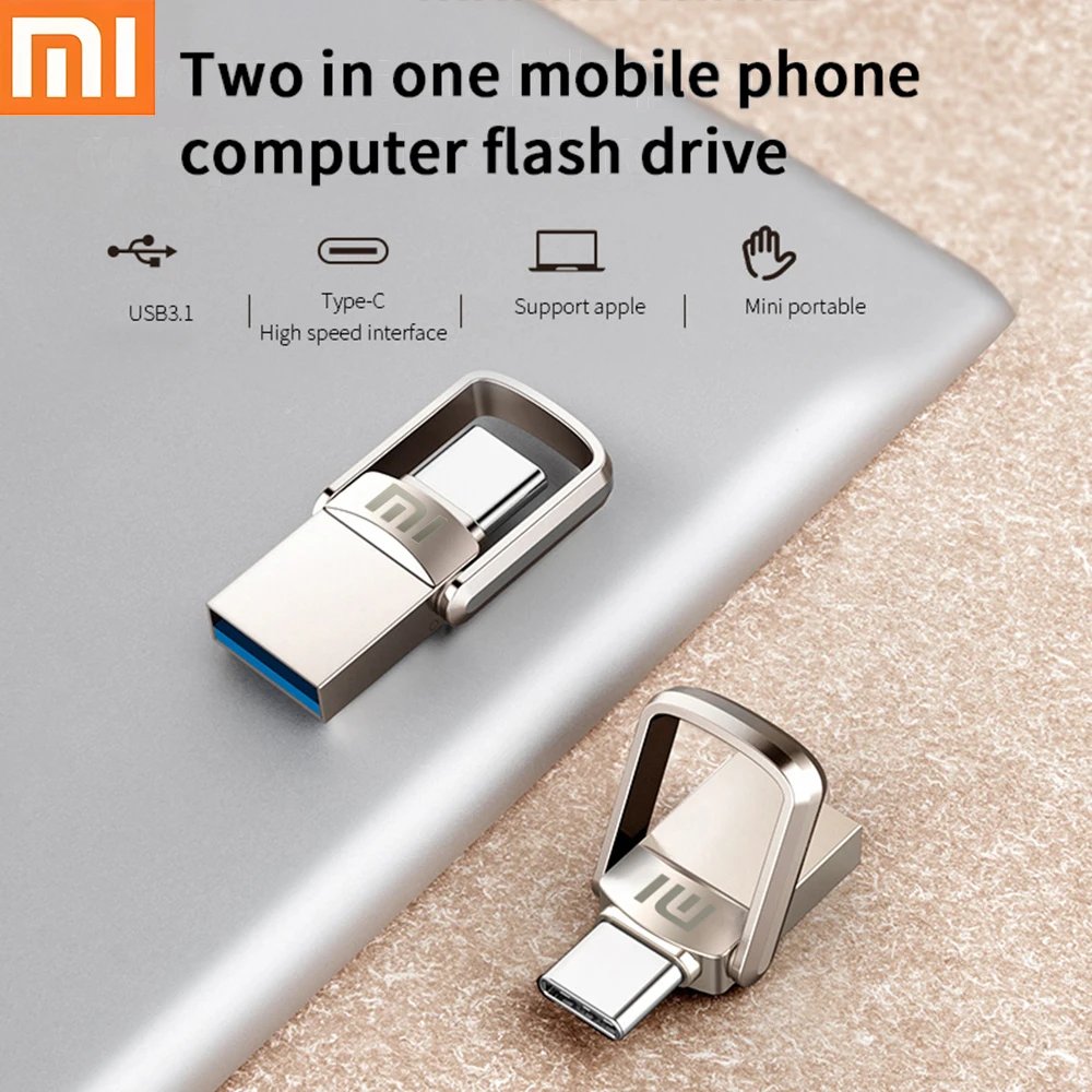XIAOMI 2TB USB Flash Drive Lightning Interface 2 IN 1 USB3.0 Pen Drive 1TB TYPE-C Pendrive Usb Memory Disk For Android/iphone