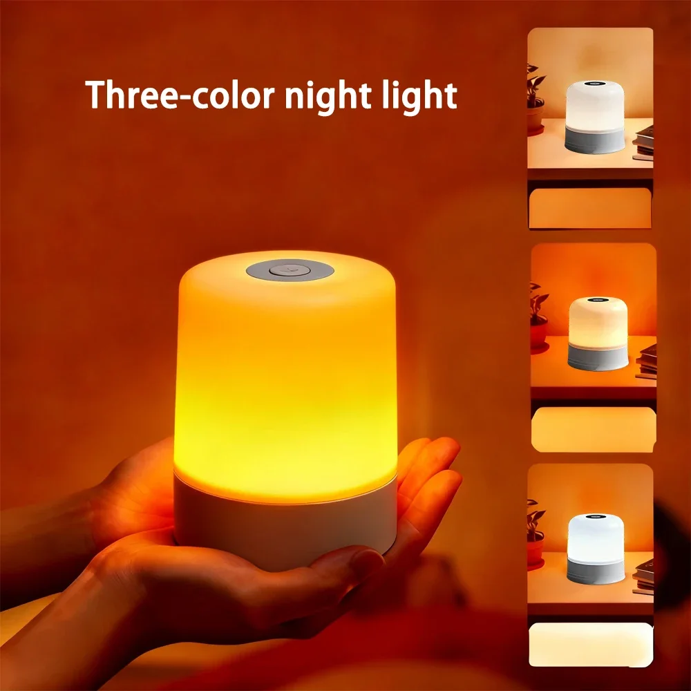 Led night light cabeceira de carregamento regulável desktop luz da noite quarto iluminação cabeceira decoração toque leitura rgb candeeiro mesa