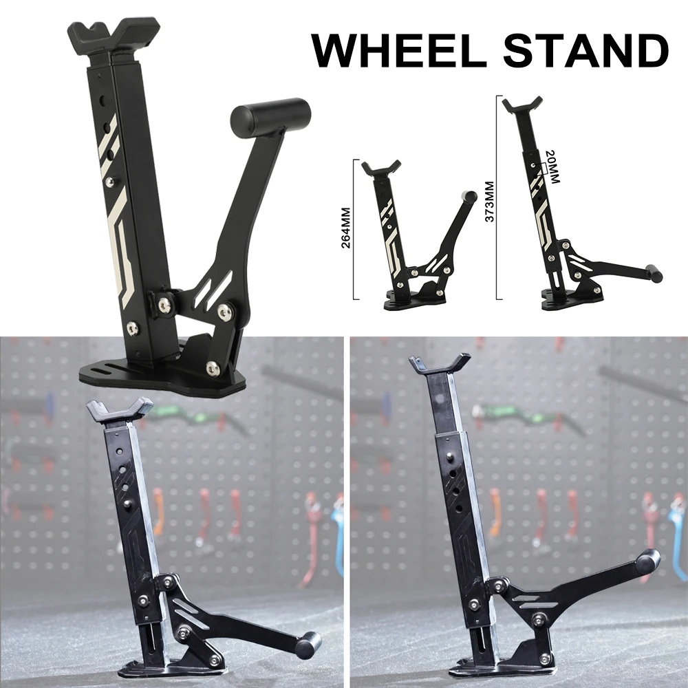Universal Motorcycle Wheel Stand Portable Handle Single Sided Paddock Stand Front Rear Support Foldable Tire Repairing Tool Lift