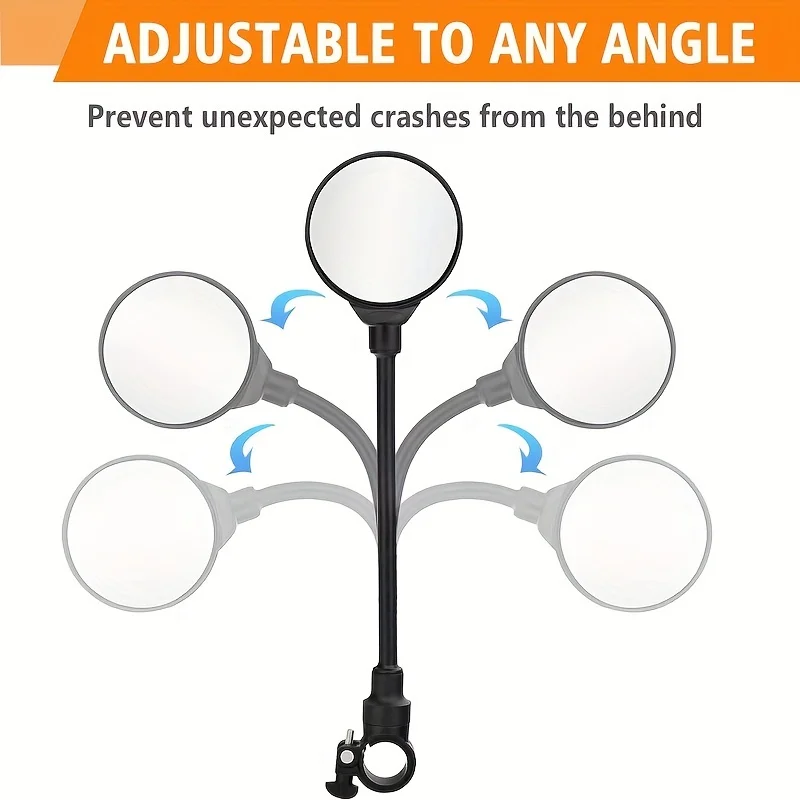 Espejos retrovisores para manillar de bicicleta, giratorios 360 para bicicleta de montaña y carretera, manguera flexible, espejo retrovisor ajustable