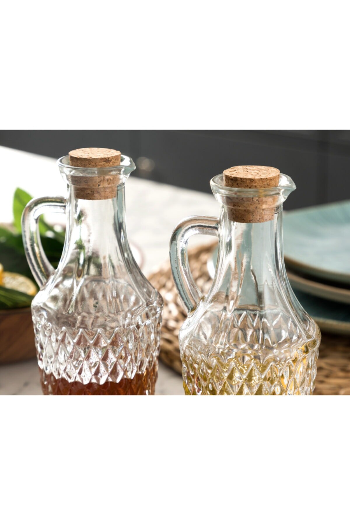 Yağlık-Cuka Mini Ukuran 2 Buah Set-165Ml, Botol Saus Kaca Botol Penyimpanan untuk Minyak dan Cuka Minyak Dispenser Aksesori