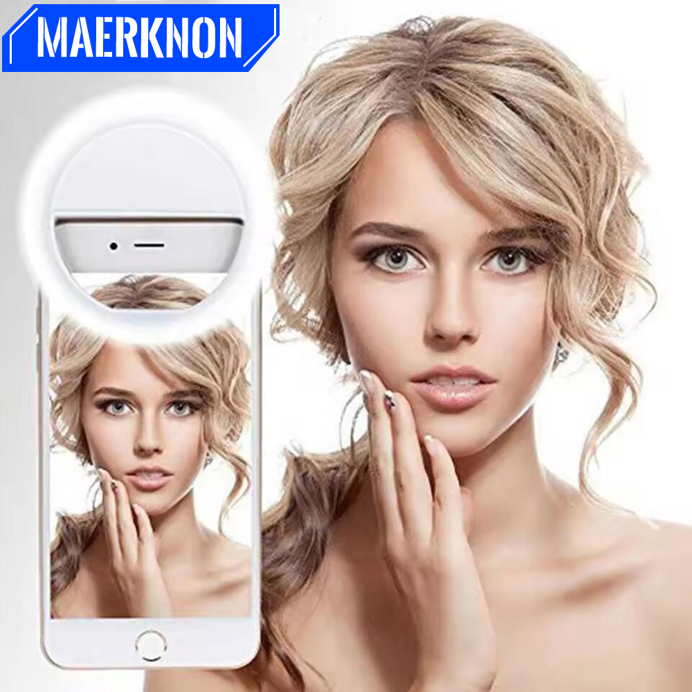 LED Fill Light Portable USB Charge Led Selfie Ring Light Cell Phone Live Broadcast Video LED Selfie Ring Lamp For All Smartphone