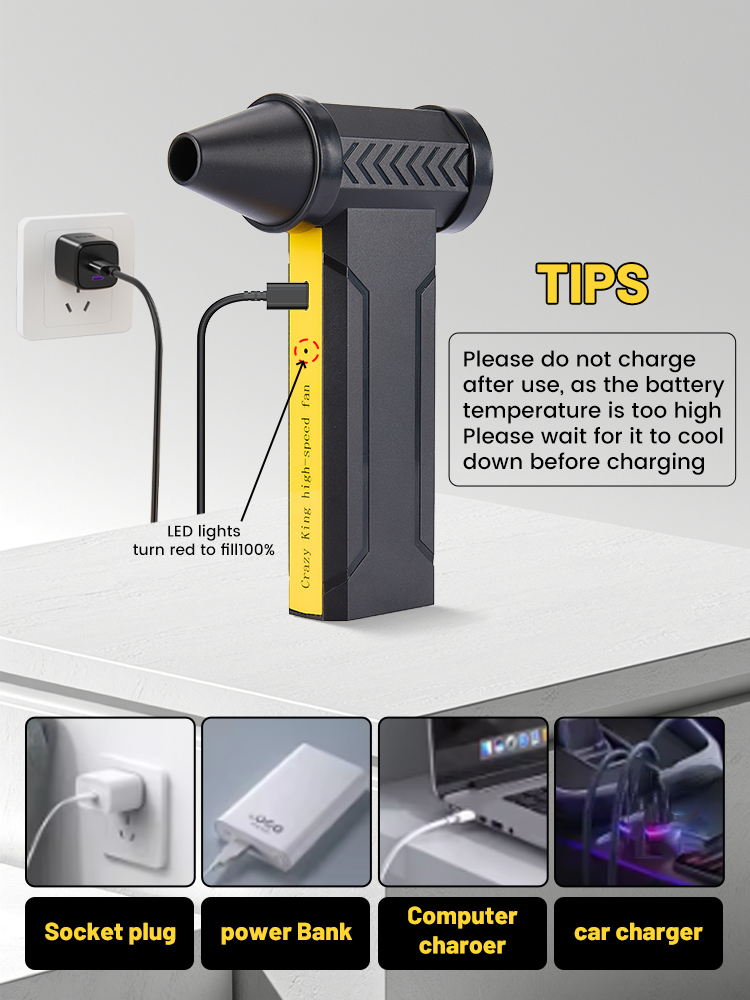 160000 RPM Blower Fan Brushless Motor Turbo Violent Fan Powerful Air Duster Computer Cleaning Electric Jet Blower