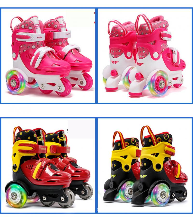 Inline-Rollschuhe, Schuhe für Kinder, Jugendliche, Mädchen, Turnschuhe mit 4 Rädern, für Kinder, Jungen, Anfänger, 4-Rad-Skateschuhe, Schutzausrüstungsset, Geschenk
