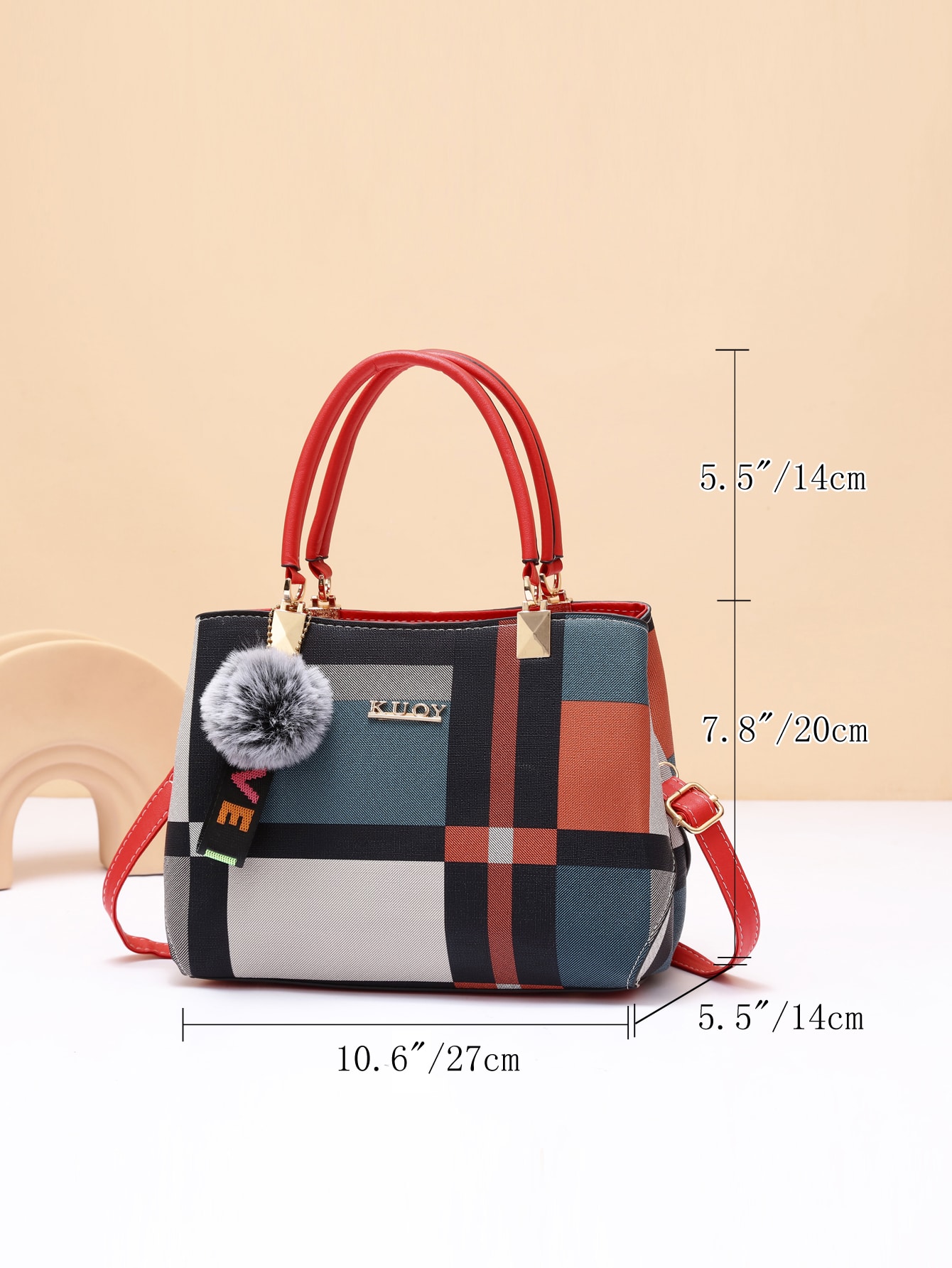 Nova bolsa de luxo para mulheres com design de grade aleatória, bolsa de ombro elegante, bolsa feminina