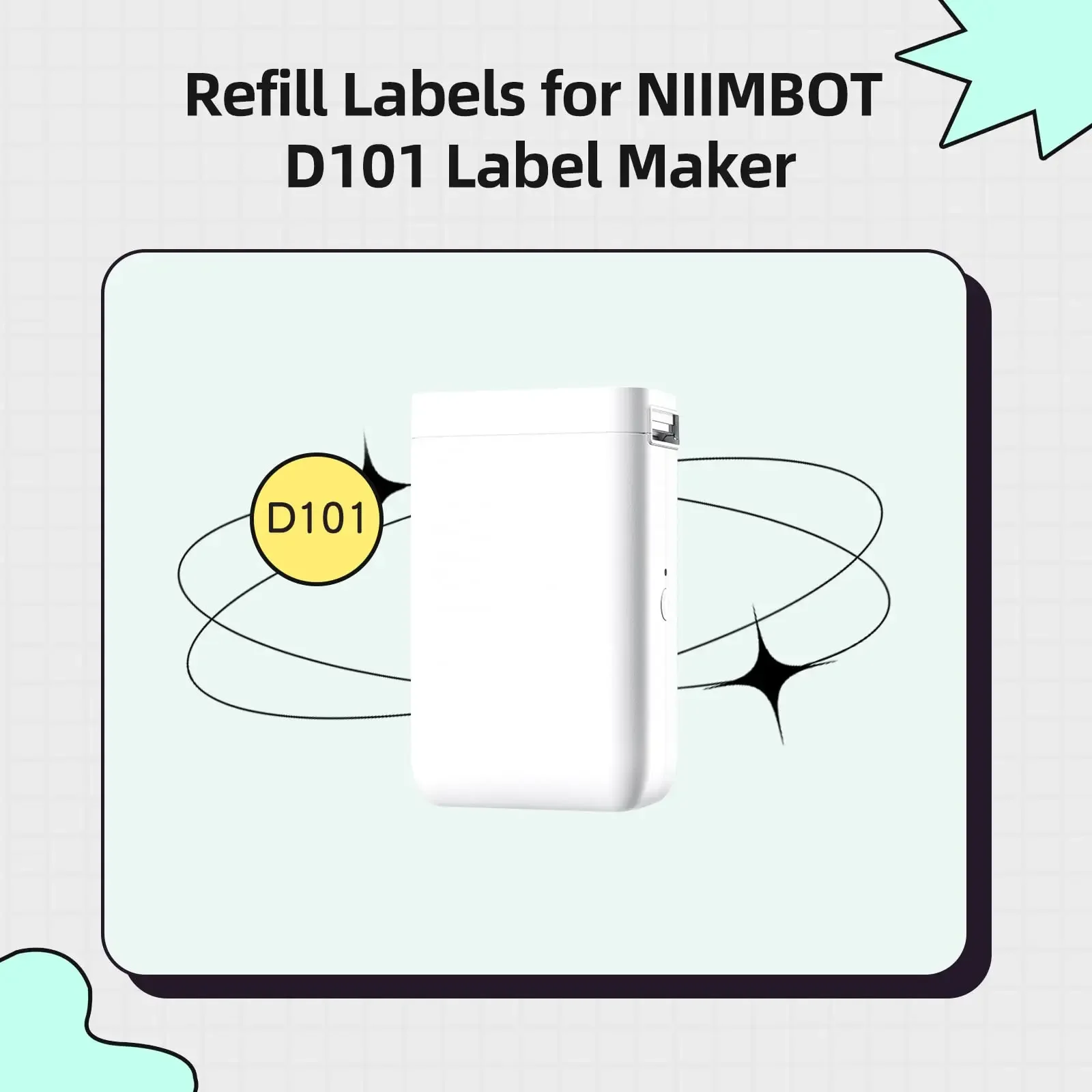 NIIMBOT D101 Mini สีขาวสีป้ายสติกเกอร์กันน้ําสําหรับซูเปอร์มาร์เก็ตราคาป้ายม้วนกระดาษสําหรับ D101 เครื่องพิมพ์