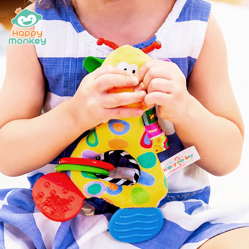 Jouet à main pour bébé, hochet, gomme musicale, peut morder l'entraînement de la poignée du bébé