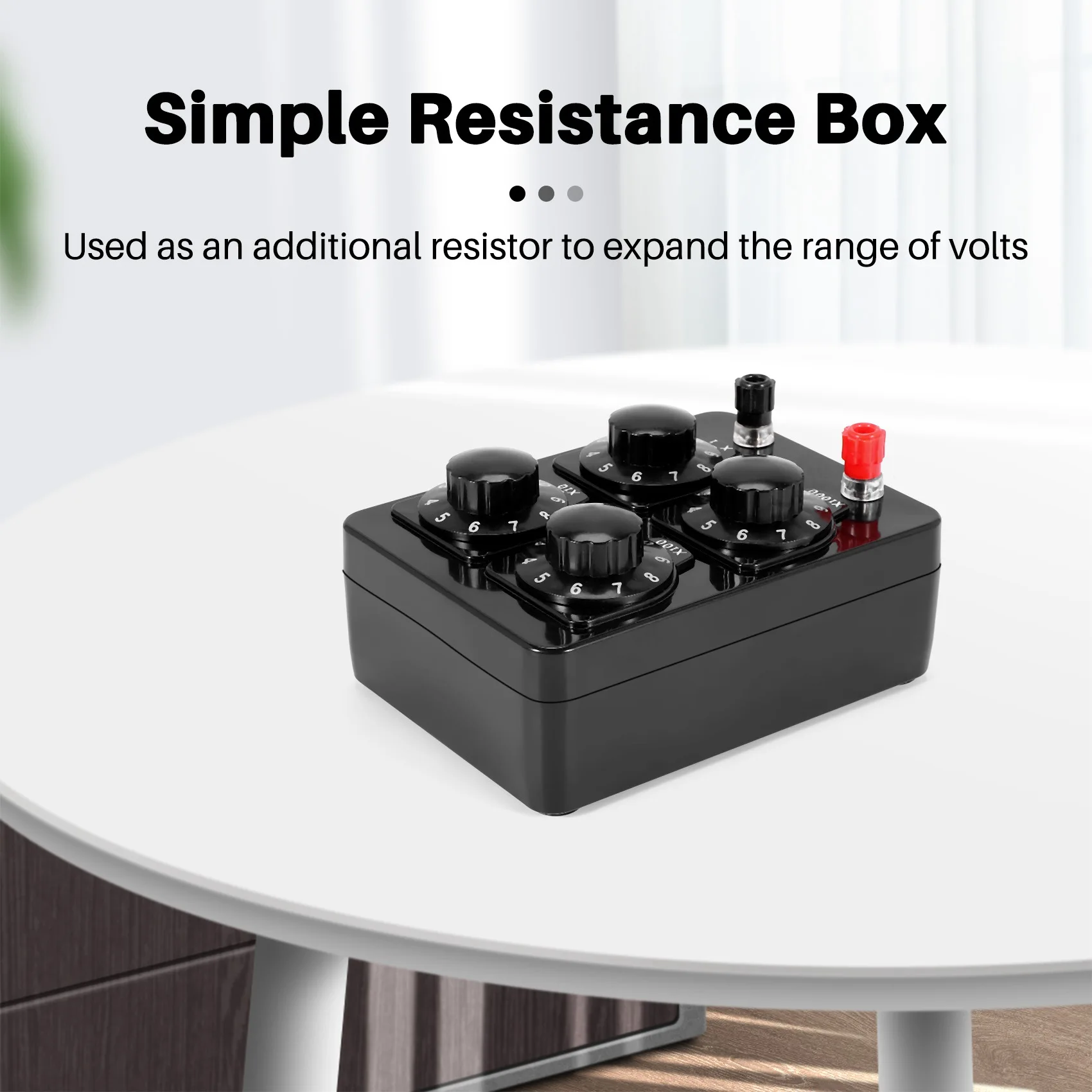 ใหม่ล่าสุด 0-9999 Ohm Simple ความต้านทานกล่อง Precision Variable Decade Resistor เครื่องมือการสอน