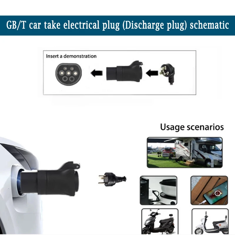 V2L Car Discharge EV Cable Adapter For MG BYD KIA Hyundai ZEEKR Female Type 2 IEC 62196-2 Connector (need car supports V2L)