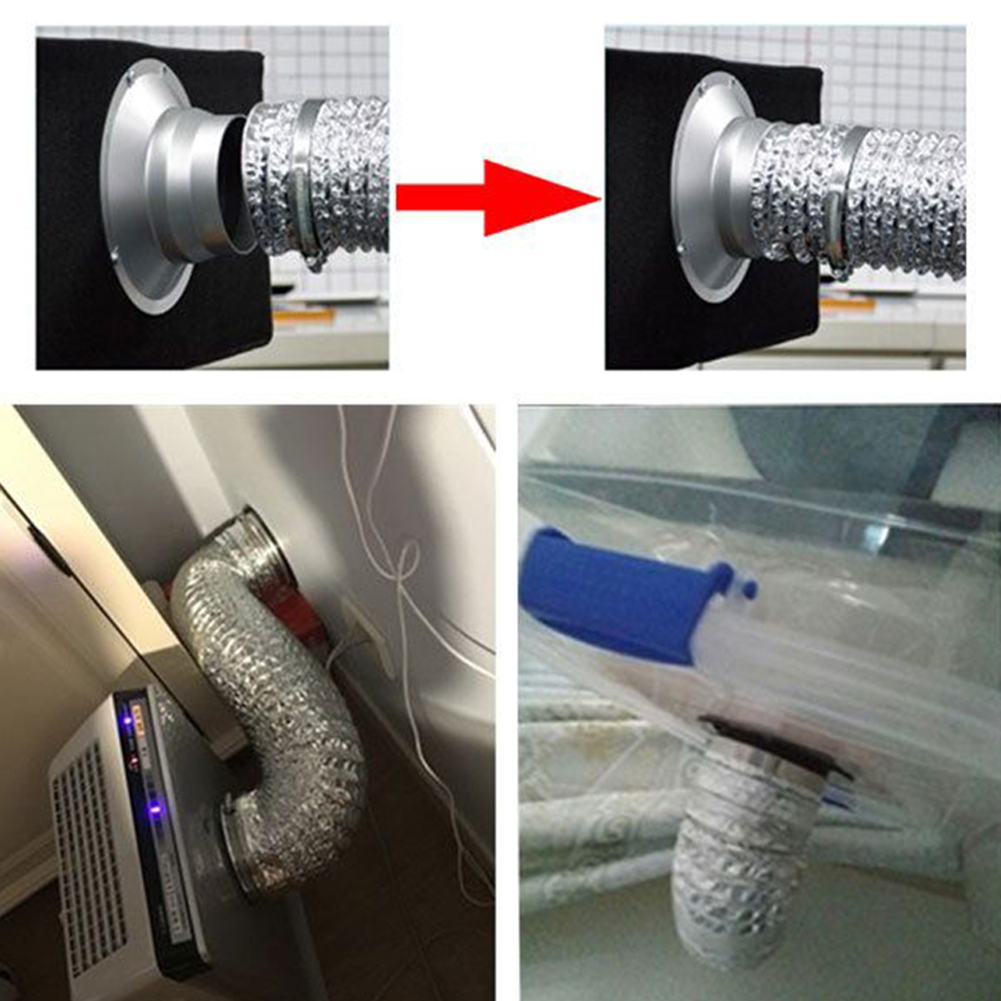 Conector de brida de pared ABS para tubería de ventilación, conexión de conducto de aire redondo, 100mm, 125mm, 150mm, accesorios negros para el hogar, 1 ud.