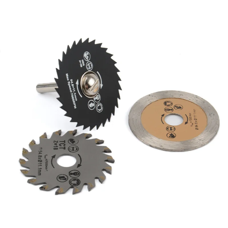 HSS Out Diámetro 54,8 mm Mini hoja de sierra circular Disco de corte de madera, hoja de sierra de diamante para corte de madera, metal, plástico y cerámica