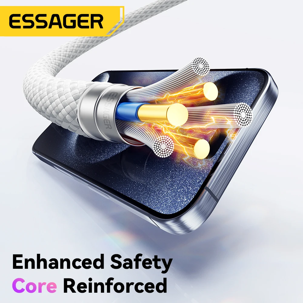 Essager 60 Вт USB C-кабель для iPhone 16 15 Plus Pro Max Xiaomi Кабель типа C для Macbook Pro iPad PD Кабель для быстрого зарядного устройства Type-C