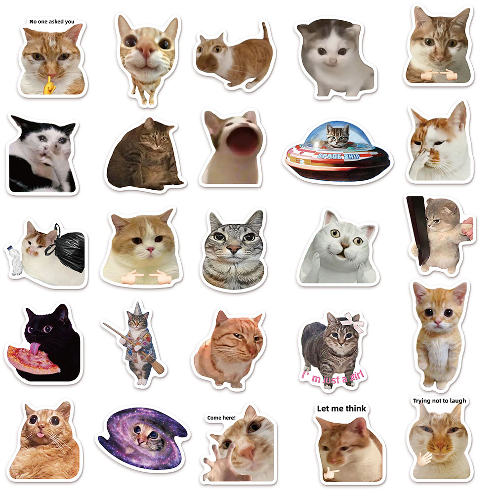 50/100PCS Creative Network Populaire Cat Meme Collection Hand Account DIY Graffiti Stickers Water Cup Skateboard Stickers Speelgoed