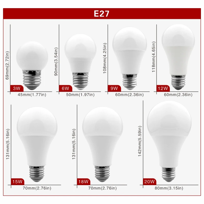 10 teile/los Led-lampe E27 E14 20 W 18 W 15 W 12 W 9 W 6 W 3 W Lampada LED Licht AC 220 V Bombilla Scheinwerfer Beleuchtung Kalt/Warm Weiß Lampe