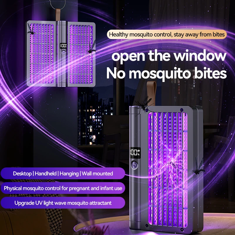 4 In 1 Electric Mosquito Clap Electric Shock Rotary Folding Automatic Mosquito Trapping Lamp Mosquito Clap