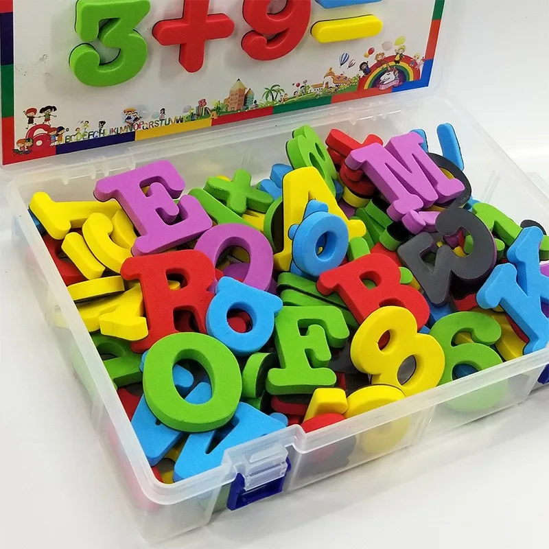 Magnetic Letters Numbers Alphabet ABC 123 Fridge Magnets with EVA Educational Preschool Learning ToySet Uppercase Lowercase Math