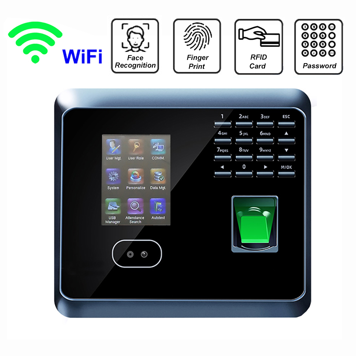 ZKTime 5,0 WiFi sistema biométrico de asistencia facial huella digital empleado tiempo de asistencia dispositivo electrónico de gestión