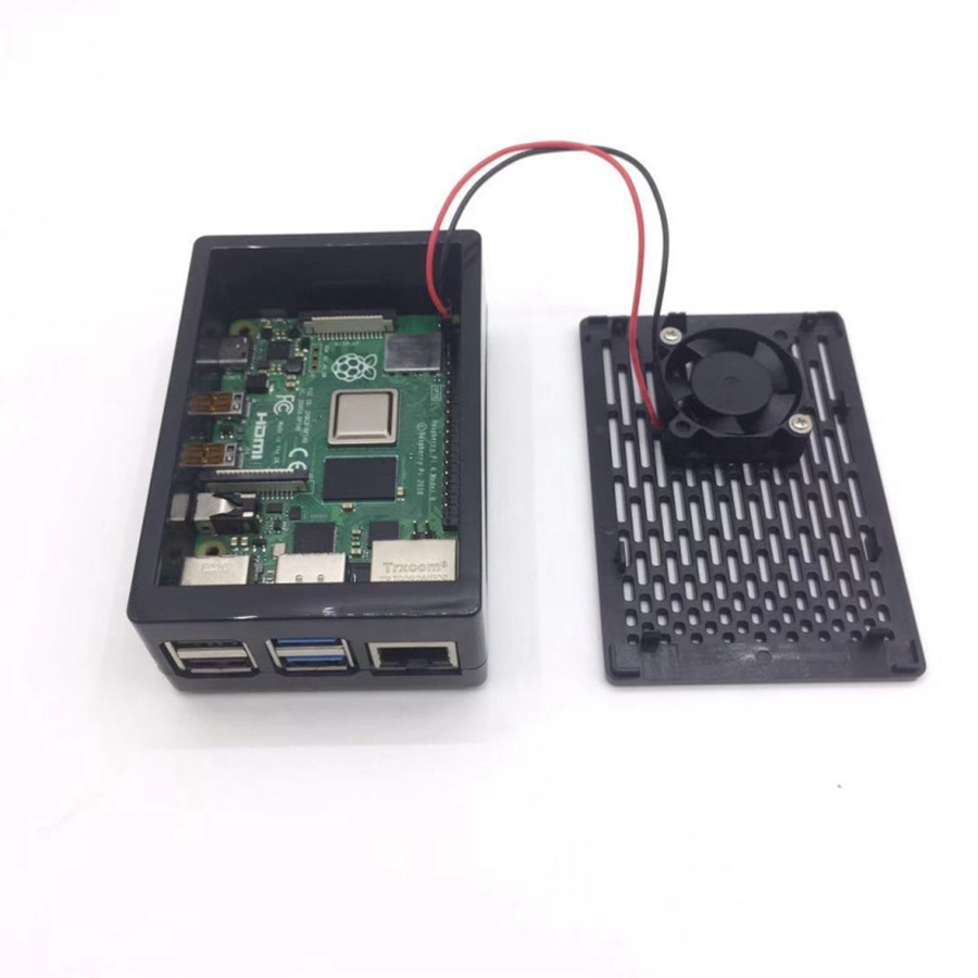 Dissipador de alumínio para Raspberry Pi 4, caixa Shell Case, instalação, ventilador legal, 4B