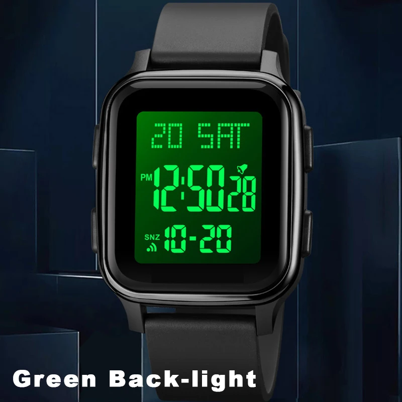 Reloj deportivo YIKAZE para hombre, reloj electrónico multifunción resistente al agua, reloj de pulsera Digital LED ultrafino para hombre y estudiante