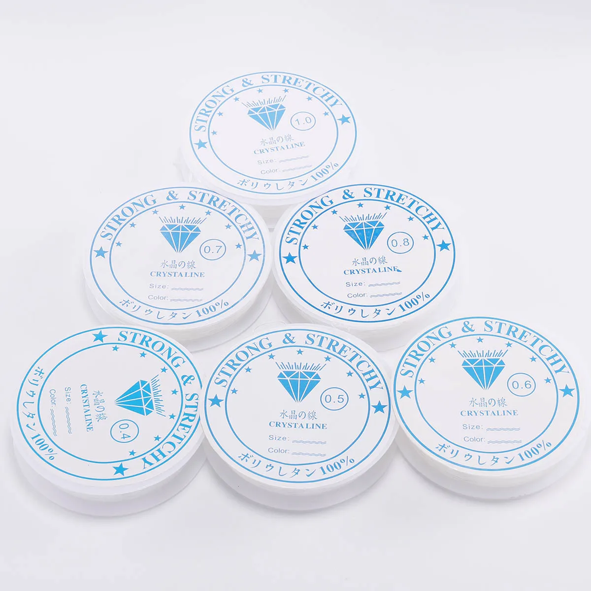 Corda Elástica Transparente para Fazer Jóias, Linha Cristal Redonda, cordão de borracha, Bracelete DIY Beading, 0.4mm, 0.5mm, 0.6mm, 0.7mm, 0.8mm, 1mm