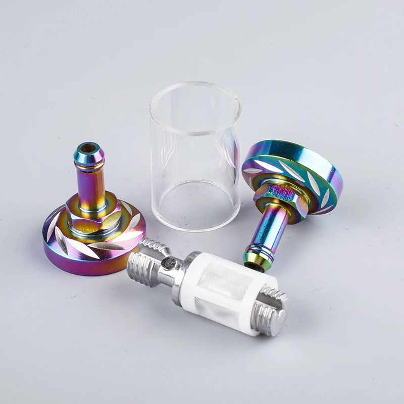 8mm CNC 알루미늄 합금 유리 가스 연료 가솔린 오일 필터 모토 먼지 핏 자전거 125/140/150/160cc CRF70 90 110 TTR100 110 KLX65