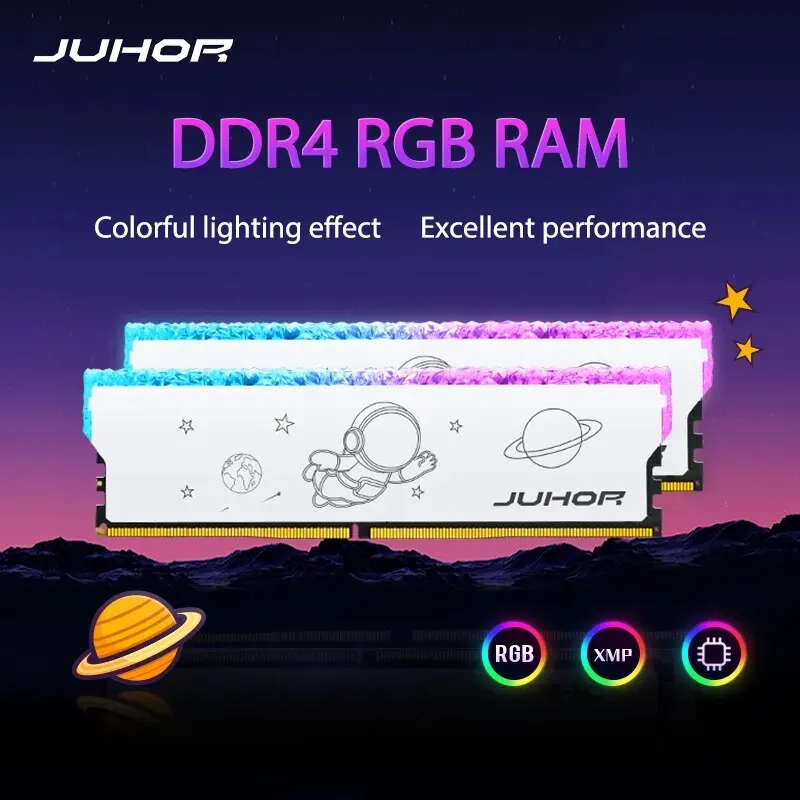 JUHOR RGB DDR4 8GB 16GB 3200MHz Memoria Ram DDR4 RGB DIMM Desktop Gaming Speicher Ram