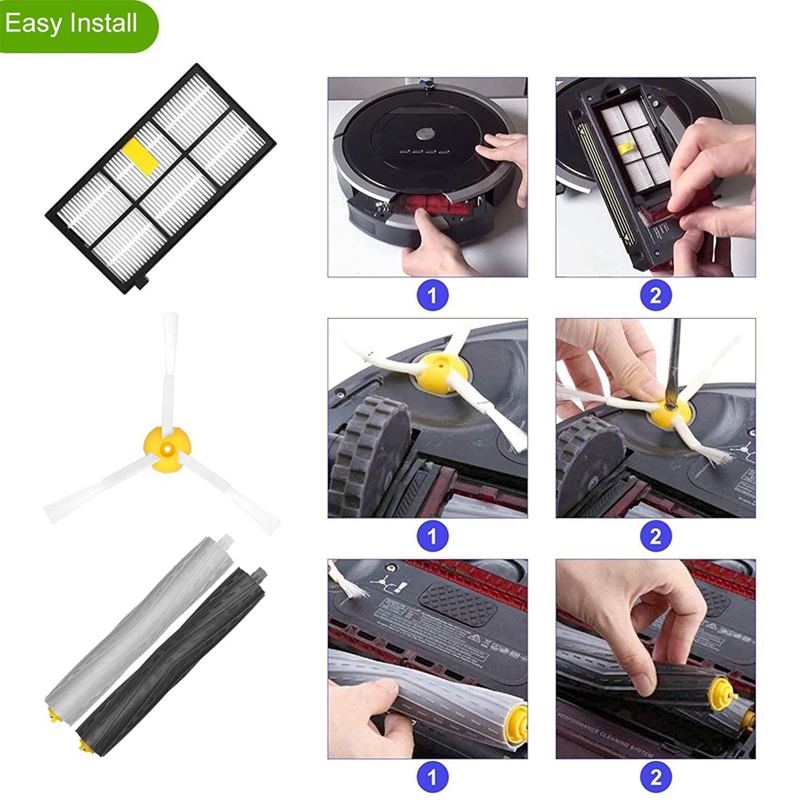 Para irobot roomba 850 860 861 866 870 880 890 960 980 981 985 aspirador de pó principal escova lateral filtro hepa mop pano