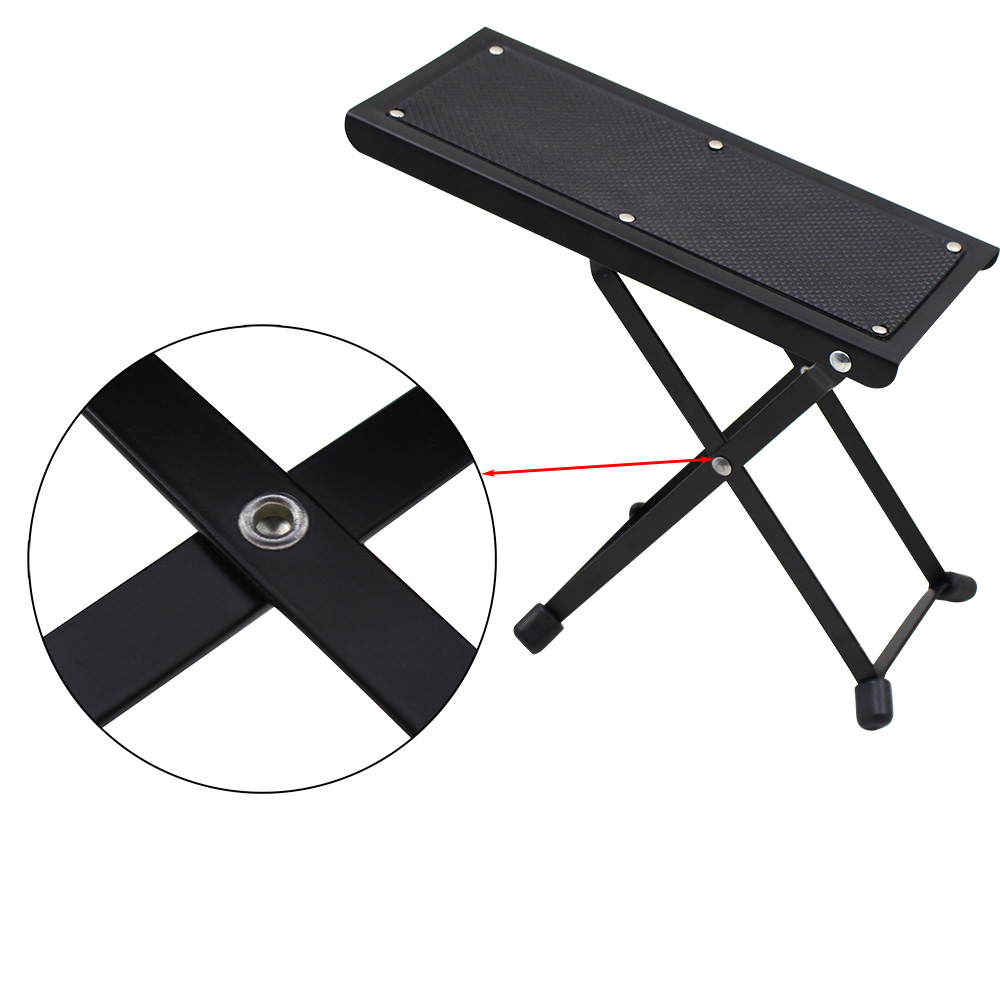 Taburete de pie de guitarra, 4 posiciones, altura ajustable, plegable, Pedal de guitarra, reposapiés, taburete negro para accesorios de Pedal de guitarra