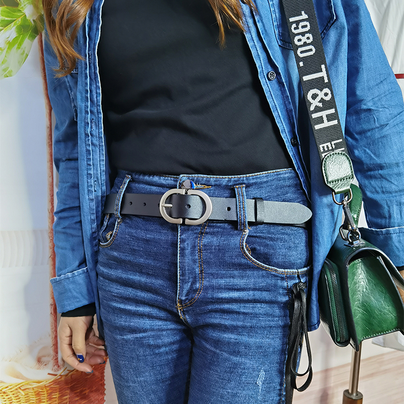 VATLTY 2022 女性の革ベルト 2.8 センチメートル天然牛革シルバー合金バックル薄型ベルト女性ジーンズズボン黒ガードルウエストバンド