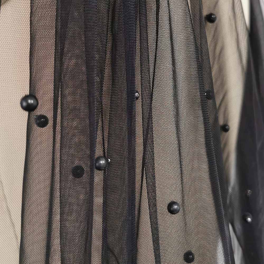 Maßgeschneiderter schwarzer Perlen-Spitzen-Hochzeitsschleier, kurzer Brautschleier mit Kamm, eine Schicht, 1 m Schleier für die Braut, Velos de Novia