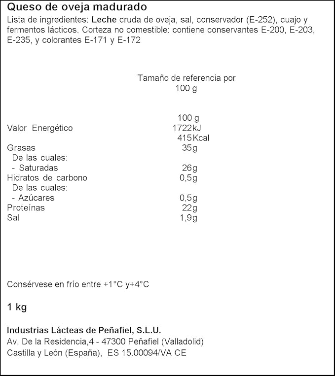 FLOR DE ESGUEVA peso 1 kg aprox. Queso viejo de oveja mini madurado en corteza natural