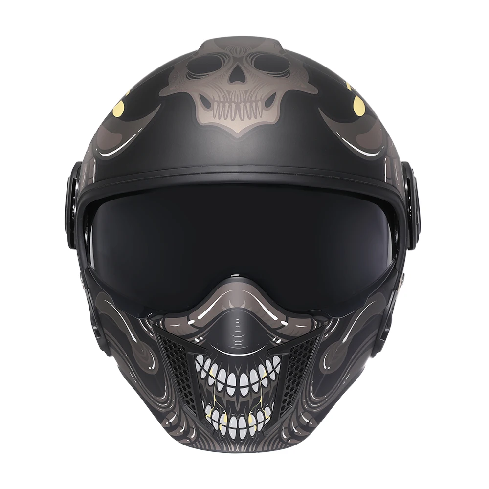 男性用モジュラーモーターサイクルヘルメット,オープンフェイス,レトロ,サイクリスト,12a