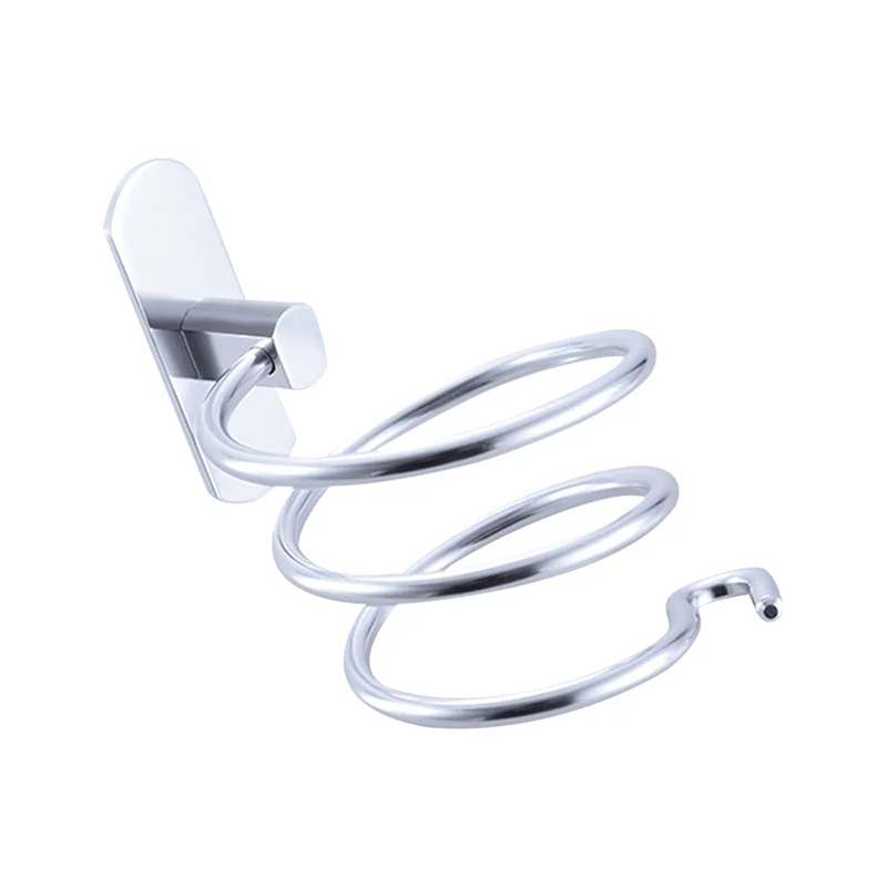 Hair Dryer Holder Wall-mounted Nail-free Space Aluminum Spiral Three-color Storage Wall Shelf Bathroom Shelf Storage Accessories