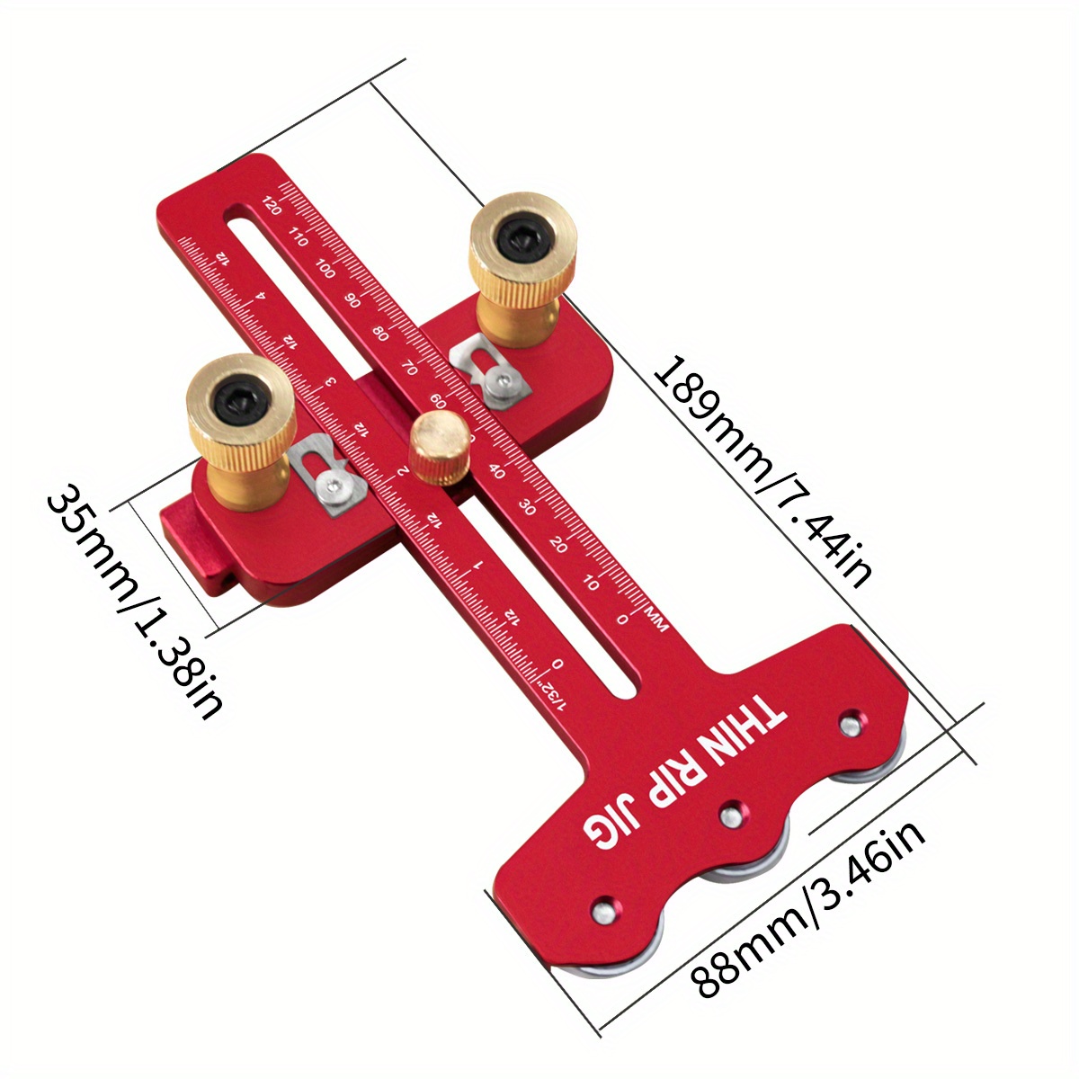 Thin Rip Table Saw Jig - 3 Pulleys Thin Rip Jig, Table Saw Guide Fits For 19# and 30# T Slot and For 3/8in X 3/4in U Slot